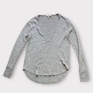 Express Gray Oversized Knit Top
